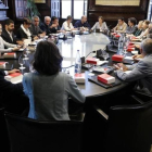 Imagen de la reunión de la Mesa del Parlament y de la Junta de Portavoces este viernes