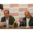 Vicente Mirón y Mariano Sanz, ayer en la sede de CC.OO.