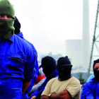 Piquete de trabajadores de cielo abierto, en la térmica de Cubillos, la pasada semana.