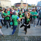 Activistas de la PAH protestan ante el Meeting Point, en octubre pasado en Barcelona.
