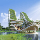 Vista de las viviendas y oficinas del nuevo barrio verde proyectado para Bruselas.