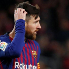 Messi durante el Barça-Valencia en el Camp Nou.
