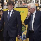 Puigdemont, en la presentación del libro ‘Dos Estados’, de Ferran Mascarell. MARTA PEREZ