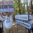 Manifestantes contra el cierre de Garoña.