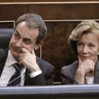 Zapatero y la ex vicepresidenta y ex ministra de Economía y Hacienda, Elena Salgado.