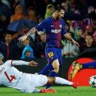 El argentino Messi volvió a ser ayer el jugador más dinámico de un Barça bastante gris. ALEJANDRO GARCÍA