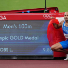 Jacobs se apuntó el triunfo en la prueba reina del atletismo. GIDDENS