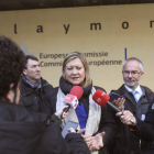 La consejera Del Olmo atiende a los medios tras su reunión de ayer en Bruselas