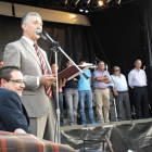 Isaac Arias, ayer durante la lectura del pregón.