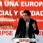 Óscar López, en un acto de los socialistas ayer en Valladolid
