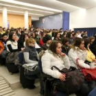 Los estudiantes llenaron el salón de actos de la Facultad de Biología