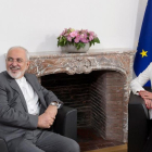 Javad Zarif  y Federica Mogherini, en Bruselas.