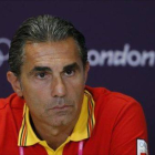 Sergio Scariolo en rueda de prensa durante los Juegos de Londres 2012.