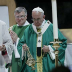 Jorge Mario Bergoglio en el Madison Square Garden de Nueva York.
