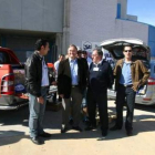 Los representantes de las empresas y la oenegé, durante el acto