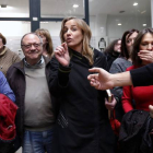 Tania Sánchez llega a la rueda de prensa para explicar su salida de IU en Madrid, este jueves.