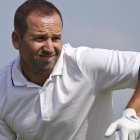 Sergio García, entrenando para el inicio del campeonato de golf en Río.