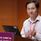 El profesor He Jiankui, durante su intervención en la Conferencia de Edición del Genoma Humano de Hong Kong, el pasado miércoles. /