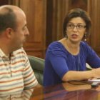 Bernardo Gutiérrez y Susana Travesí, en la presentación del desfile de pendones.