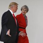 La primera ministra británica, Theresa May, y el presidente de los EEUU, Donald Trump.A