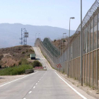 Vista de la frontera entre España y Marruecos, en Melilla.