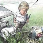 El polémico dibujo donde se presenta a Trump frente a los dos fallecidos.