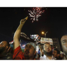 Manifestación en El Cairo de apoyo al presidente Mursi, la noche de este viernes.