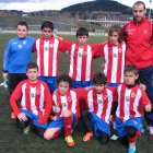 Formación del equipo del Atlético Bembibre B que milita en la categoría alevín.