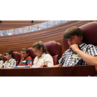 Sesión plenaria en las Cortes dentro de la actividad «Diputados por un día».