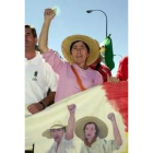 Una de las manifestantes, que inició sus protestas el 11 de julio en Toledo