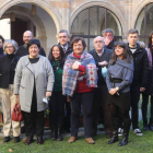 Los docentes, en el encuentro en la Colegiata. RAMIRO
