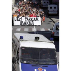 Varias personas se manifestaron el domingo a favor de ETA y en contra de la Ertzaintza.