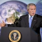 El presidente estadounidense durante su discurso ayer sobre el cambio climático