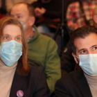 Pablo Fernández y Luis Tudanca, ayer en Valladolid en un acto con UGT y CC OO. R. GARCÍA