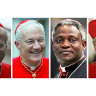 De izquierda a derecha, Angelo Scola, Marc Ouellet, Peter Turkson y Odilo Pedro Scherer.