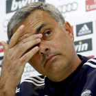 José Mourinho durante la rueda de prensa ofrecida en las instalaciones de Valdebebas.