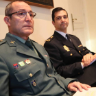 El teniente coronel jefe de Operaciones, José Rodríguez, y el jefe de la unidad territorial de Seguridad Privada, Roberto Gavela.