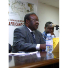 Donato Ndongo, durante unas jornadas de estudios africanos de la Universidad de León.
