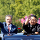 El presidente de Corea del Sur en su último en encuentro con el dictador del Norte. EFE