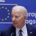 El presidente de Estados Unidos, Joe Biden, durante la primera jornada de la cumbre del Consejo Europeo, ayer, en Bruselas. OLIVIER HOSLET/ EFE