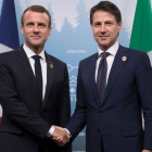 Macrón (izquierda) y Conte en una foto del pasado 9 de junio, antes de la crisis del Aquarius.