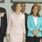Herrera, doña Sofía, Ana Mato y Ruiz Medrano, ayer, en la apertura del Simposio de Salamanca.