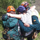 Miembros del Greim durante el rescate realizado. GUARDIA CIVIL