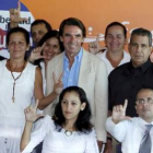 Aznar, junto a los disidentes cubanos trasladados a España.