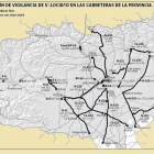 Mapa con los puntos de vigilancia en la provincia