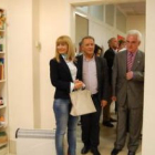 María Eugenia Gancedo, Pedro Blanco y José Varela durante la visita a las nuevas instalaciones.