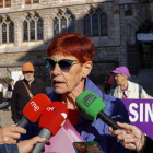 Herminia Suárez Mata durante la presentación de las movilizaciones de mañana. MIGUEL F. B.