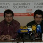 El responsable de minerometalurgia de CC.OO., Carlos Gómez, ayer junto a miembros del comité de LM