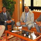 Otero, Correira y los diputados, en la reunión de ayer.