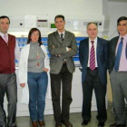 Directivos del Servicio de Salud asturiano, ayer en el Hospital.